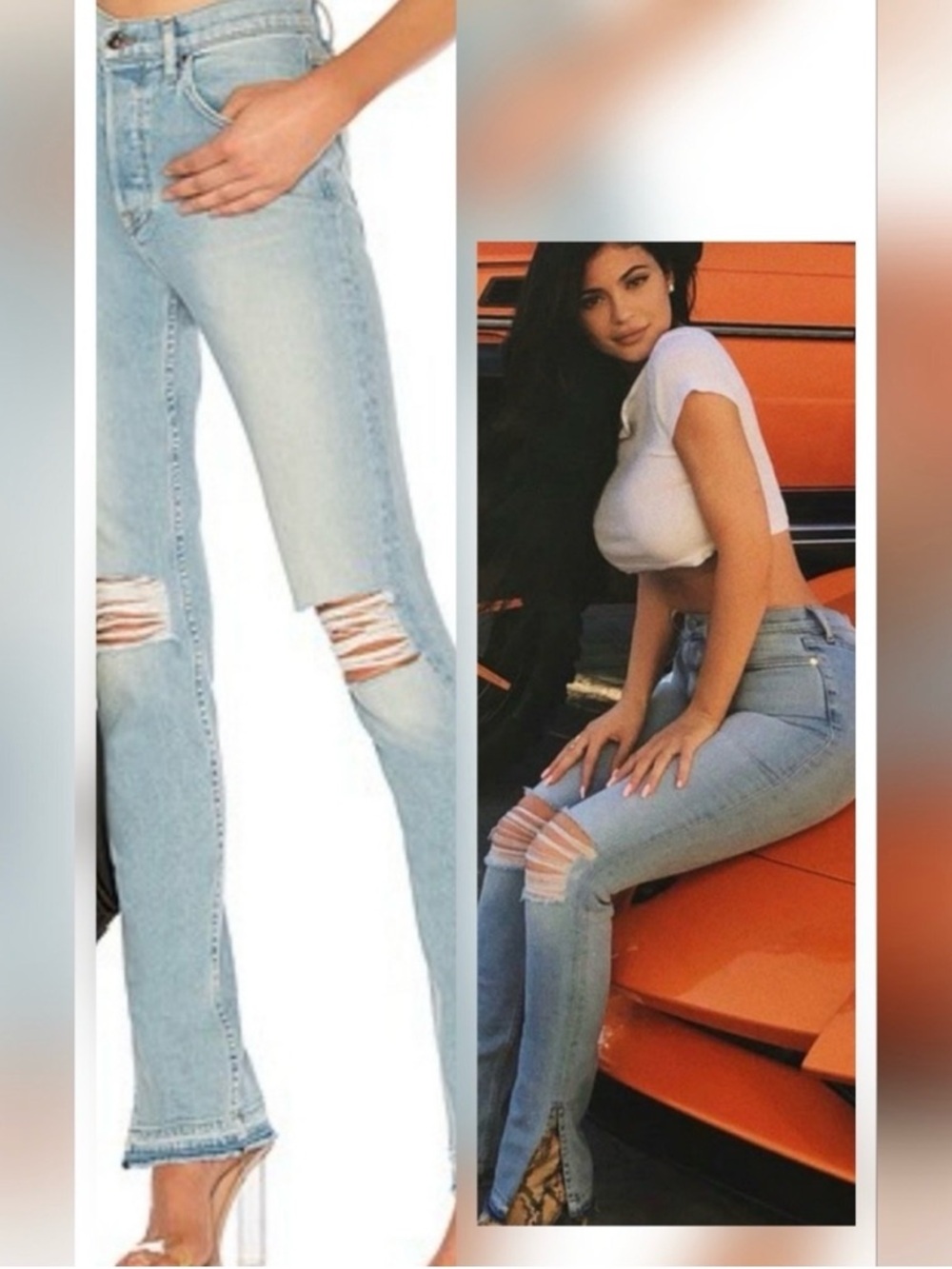 Cotton Citizen Light Blue High-Rise Distressed Jeans